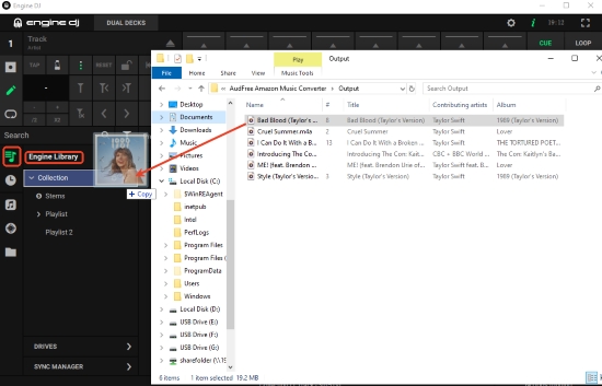 add amazon tracks into engine dj