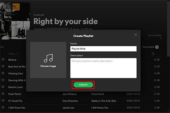duplicate spotify playlist