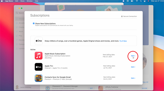 unsubscribe to apple music mac on app store app