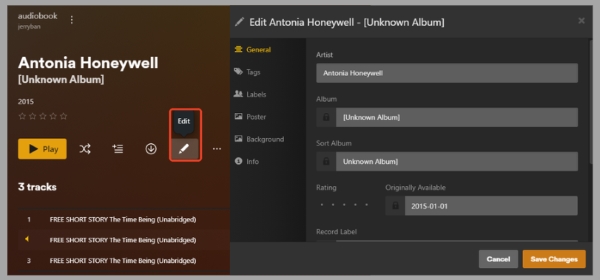 edit audio metadata on plex