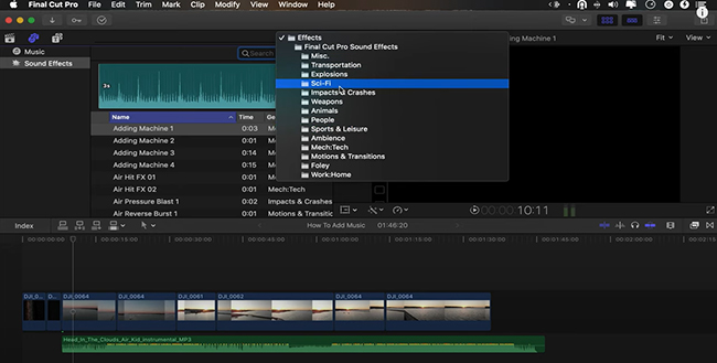 edit spotify songs on final cut pro video