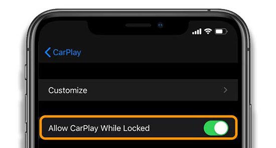 enable the allow carplay while locked option