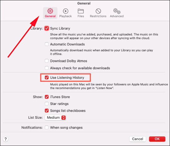 enable use listening history for apple music mac