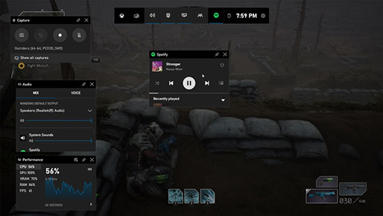 get spotify mini player via windows xbox game bar