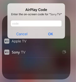 enter airplay code ios