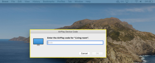 enter airplay code mac