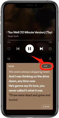 see spotify lyrics in full screen on mobile