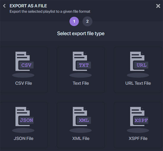 export playlist to text soundiiz