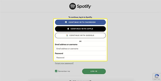 login spotify exportify