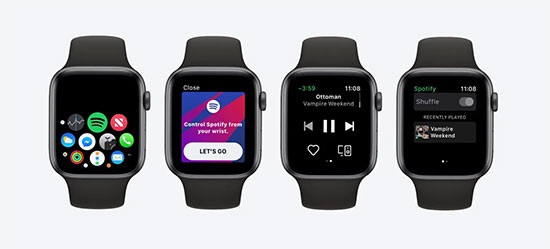 features of spotify apple watch