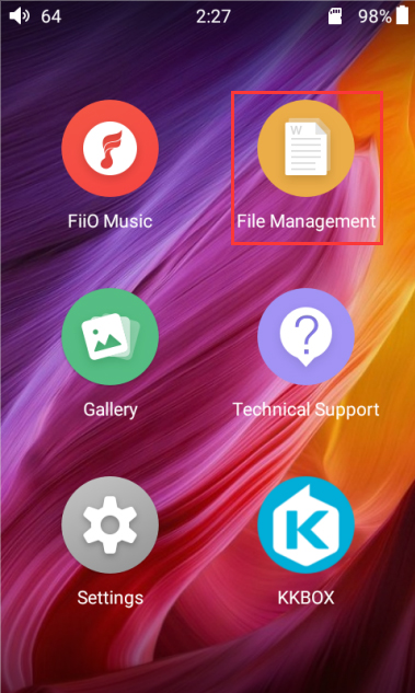 file management on fiio player