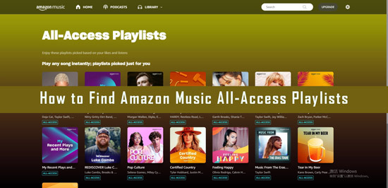 how to find amazon music all access playlists