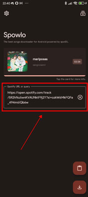 find spotify music in spowlo app