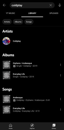 find youtube music mobile