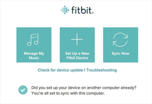 fitbit manege my music