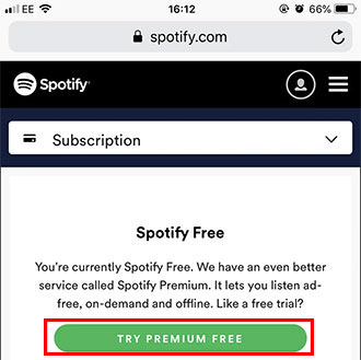 get spotify premium free trial on android