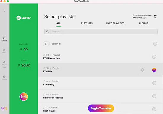 free your music transfer spotify