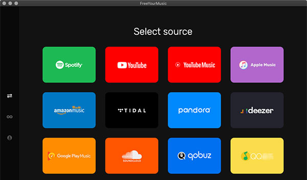 select spotify as a source freeyourmusic