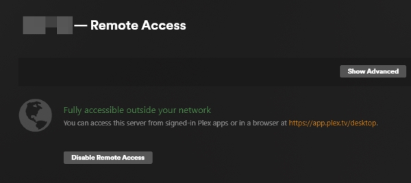 full accessible outside your network on plex