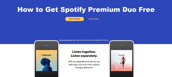 get spotify premium duo free