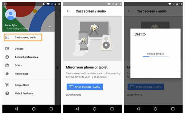 cast audible to google home via google home app