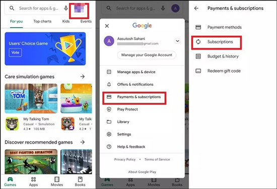 payments and subscription on google play