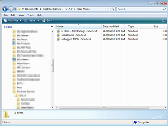 locate gta5 user music on my documents on computer