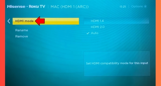 hdmi mode hisense tv