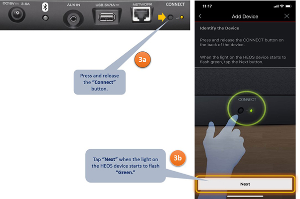 connect denon receiver to heos