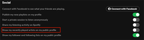 hide recently played artists on spotify pc