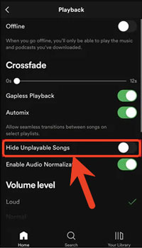 find disliked spotify songs on mobile