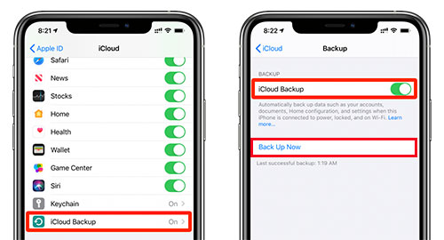 backup spotify music to icloud via iphone settings