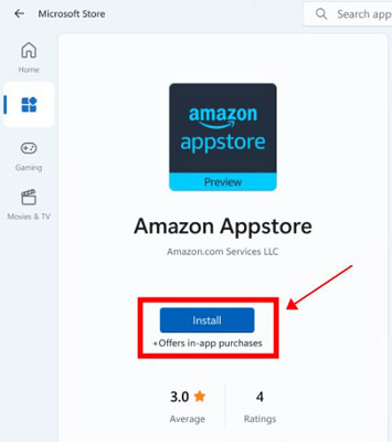 install amazon appstore from microsoft store on windows 11