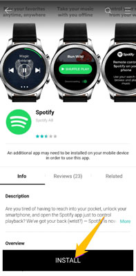 install spotify via galaxy wearable app