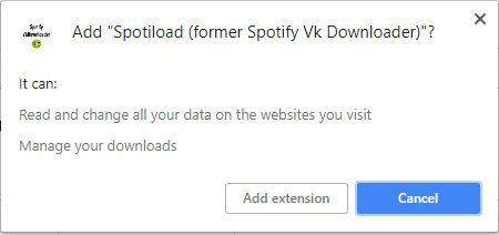add spotiload chrome extension