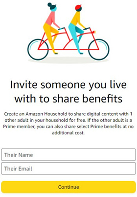 invite someone you intend to transfer books on amazon household