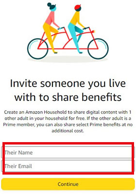 invite someone to amazon household