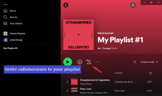 invite collaboraators to spotify playlists