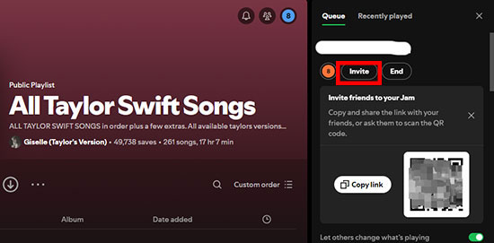 invite to spotify jam