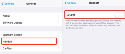 disable handoff on ios to stop spotify from playing automatically