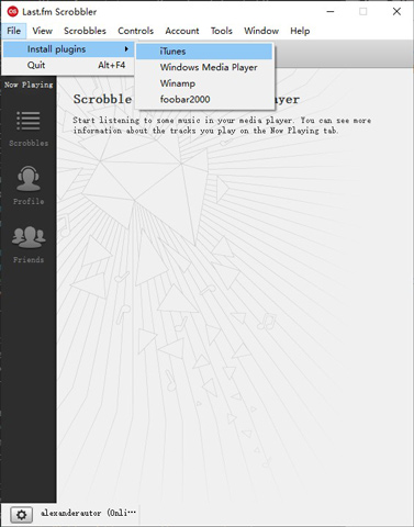 install itunes plugin on last fm desktop app