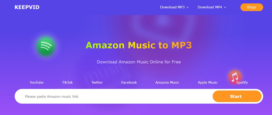 keepvid amazon music to mp3 downloader online