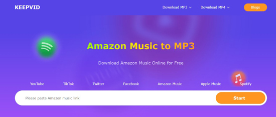 keepvid amazon music to mp3 downloader