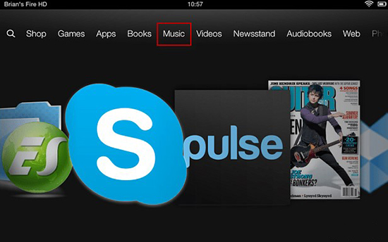 kindle fire music player