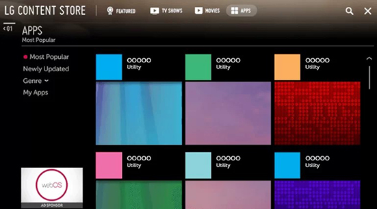 apps section on lg tv