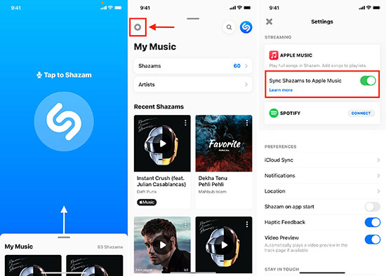 link shazam to apple music