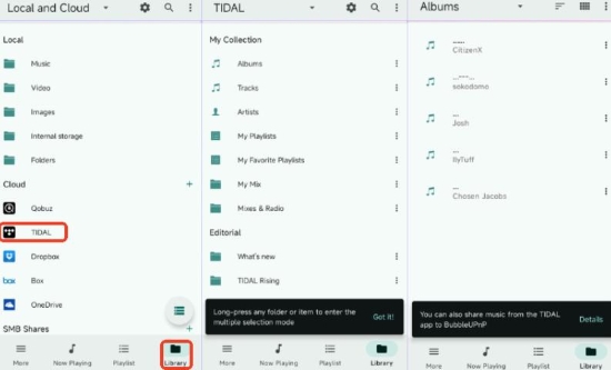 log in tidal neutron music player