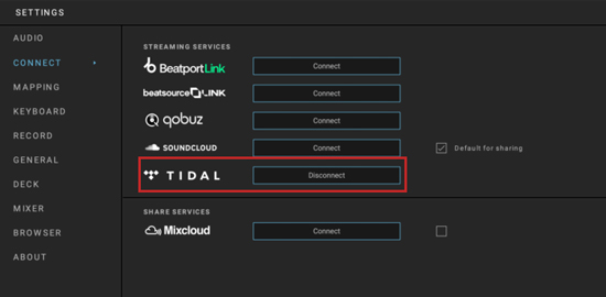 sign in and use tidal with djuced