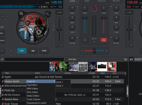 load tidal music on virtual dj deck
