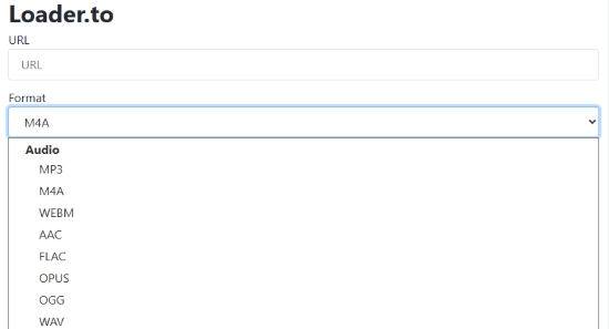 convert soundcloud to m4a via loaderto